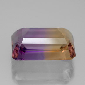 Amétrine bicolore naturelle taille émeraude, 6,91 ct, VVS