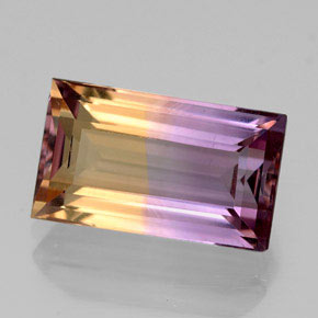 Amétrine bicolore naturelle baguette, 4,34 ct, VVS
