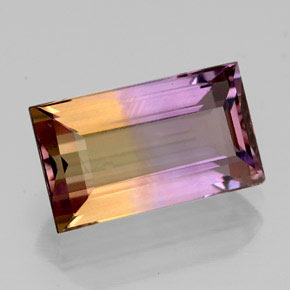 Amétrine bicolore naturelle baguette, 4,34 ct, VVS