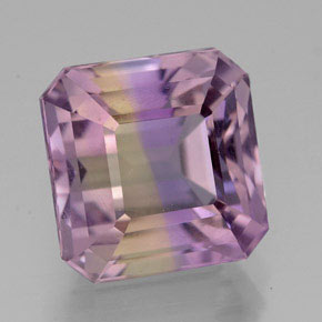 Amétrine bicolore naturelle taille émeraude, 6,36 ct, VVS