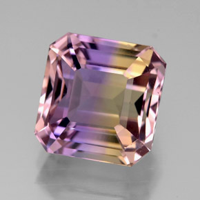 Amétrine bicolore naturelle taille émeraude, 5,66 ct, VVS