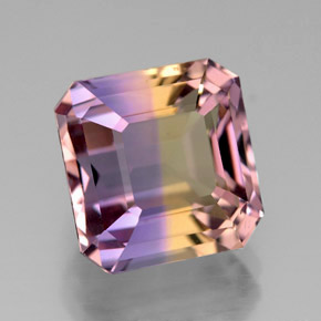 Amétrine bicolore naturelle taille émeraude, 5,66 ct, VVS