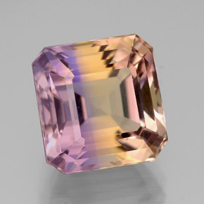 Amétrine bicolore naturelle taille émeraude, 7,68 ct, VVS