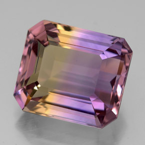 Amétrine bicolore naturelle taille émeraude, 9,78 ct, VVS