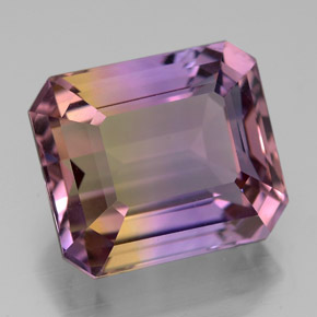 Amétrine bicolore naturelle taille émeraude, 9,78 ct, VVS