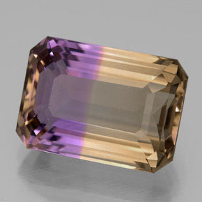 Amétrine bicolore naturelle taille émeraude, 8,67 ct, VVS