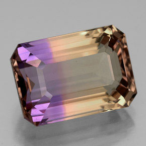 Amétrine bicolore naturelle taille émeraude, 8,67 ct, VVS