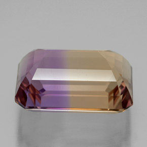 Amétrine bicolore naturelle taille émeraude, 8,67 ct, VVS