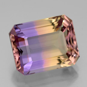 Amétrine Bicolore naturelle Taille émeraude, 8.52 ct, VVS