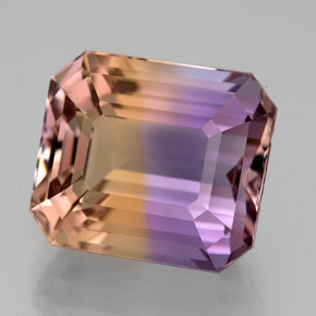 Amétrine bicolore naturelle taille émeraude, 9,48 ct, VVS