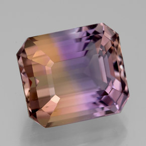 Amétrine bicolore naturelle taille émeraude, 9,48 ct, VVS