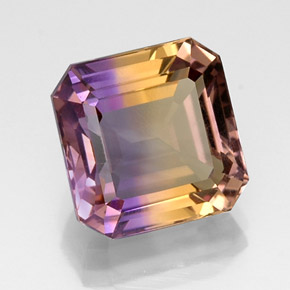 Amétrine bicolore naturelle taille émeraude, 10,91 ct, VVS