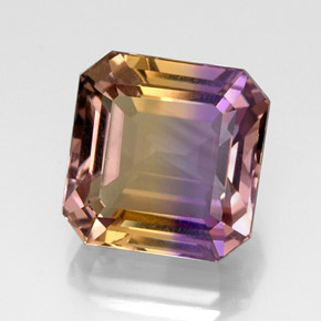 Amétrine bicolore naturelle taille émeraude, 10,91 ct, VVS