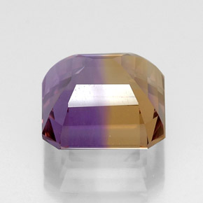 Amétrine bicolore naturelle taille émeraude, 10,91 ct, VVS