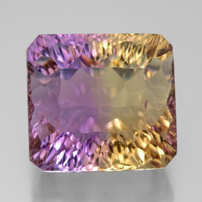Amétrine bicolore naturelle taille émeraude, 13,95 ct, VVS-VS