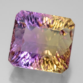 Amétrine bicolore naturelle taille émeraude, 13,95 ct, VVS-VS