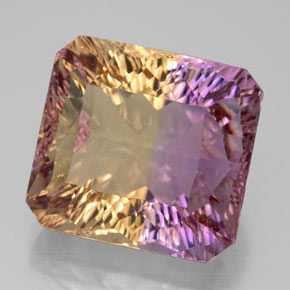 Amétrine bicolore naturelle taille émeraude, 13,66 ct, VVS