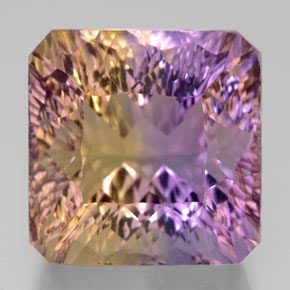 Amétrine bicolore naturelle taille émeraude, 14,05 ct, VVS