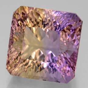 Amétrine bicolore naturelle taille émeraude, 14,05 ct, VVS