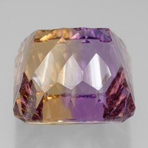 Amétrine bicolore naturelle taille émeraude, 14,05 ct, VVS