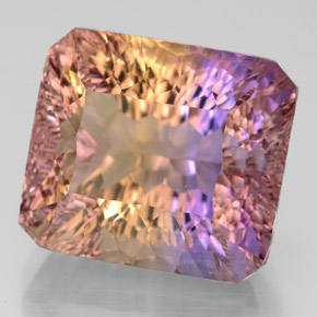 Amétrine bicolore naturelle taille émeraude, 14,66 ct, VVS