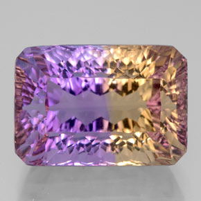Amétrine bicolore naturelle taille émeraude, 10,80 ct, VVS