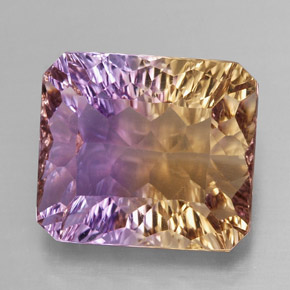 Amétrine bicolore naturelle taille émeraude, 12,08 ct, VVS