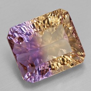 Amétrine bicolore naturelle taille émeraude, 12,08 ct, VVS