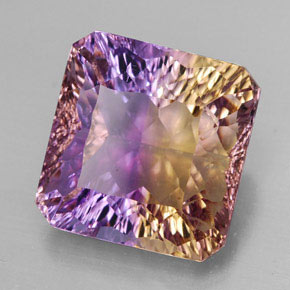 Amétrine bicolore naturelle taille émeraude, 12,03 ct, VVS