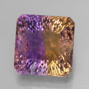 Amétrine bicolore naturelle taille émeraude, 13,93 ct, VVS