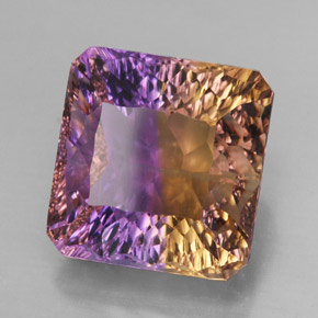 Amétrine bicolore naturelle taille émeraude, 13,93 ct, VVS