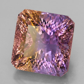 Amétrine bicolore naturelle taille émeraude, 14,07 ct, VVS