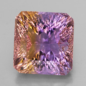 Amétrine bicolore naturelle taille émeraude, 14,07 ct, VVS