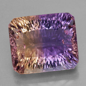 Amétrine bicolore naturelle taille émeraude, 13,10 ct, VVS