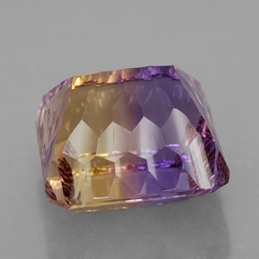 Amétrine bicolore naturelle taille émeraude, 15,03 ct, VVS