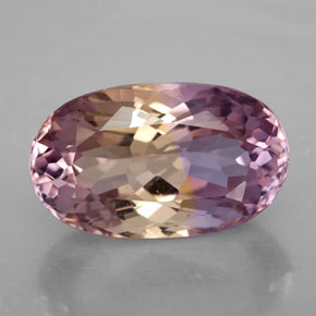 Amétrine bicolore naturelle coupe ovale, 13,60 ct, VVS