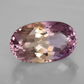Amétrine bicolore naturelle coupe ovale, 13,60 ct, VVS