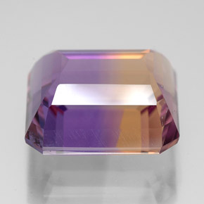 Amétrine bicolore naturelle taille émeraude, 11,07 ct, VS