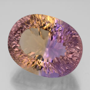 Amétrine bicolore naturelle coupe ovale, 13,60 ct, IF