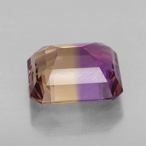 Amétrine bicolore naturelle taille émeraude, 6,19 ct, VVS