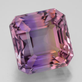 Amétrine bicolore naturelle taille émeraude, 12,03 ct, VVS