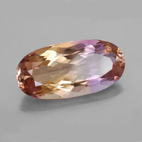 Amétrine bicolore naturelle coupe ovale, 18,48 ct, VVS