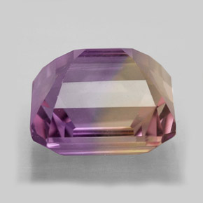Amétrine bicolore naturelle taille émeraude, 5,69 ct, VVS