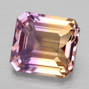 Amétrine bicolore naturelle taille émeraude, 4,39 ct, VVS