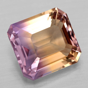 Amétrine bicolore naturelle taille émeraude, 4,39 ct, VVS