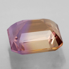 Amétrine bicolore naturelle taille émeraude, 4,39 ct, VVS