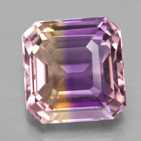 Amétrine bicolore naturelle taille émeraude, 4,82 ct, VVS
