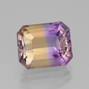 Amétrine bicolore naturelle taille émeraude, 4,47 ct, VVS