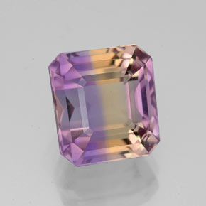 Amétrine bicolore naturelle taille émeraude, 4,69 ct, VVS