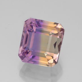 Amétrine bicolore naturelle taille émeraude, 4,69 ct, VVS